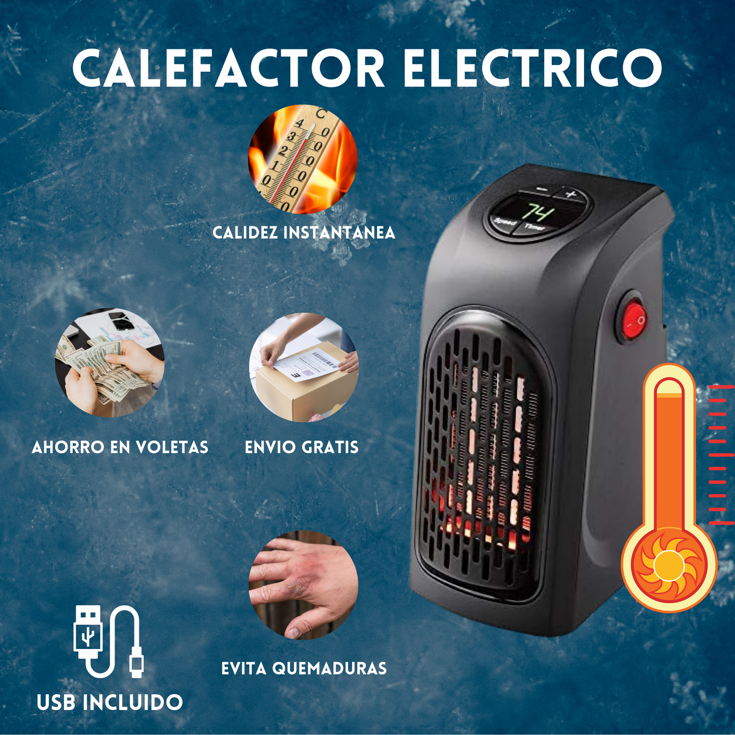 CALEFACTOR eléctrico familiar + guatero de REGALO🎁 [ULTIMAS UNIDADES]